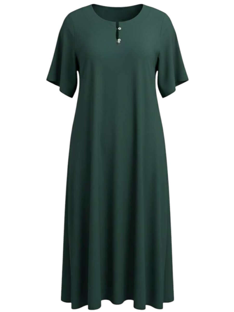 Noeleen Nightie -  Green, women's plus size night dress by dale and waters, size 16-50, featuring elegant flutter sleeves.