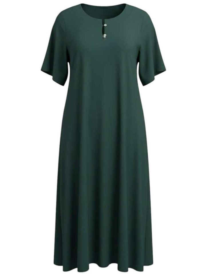 Noeleen Nightie -  Green, women's plus size night dress by dale and waters, size 16-50, featuring elegant flutter sleeves.