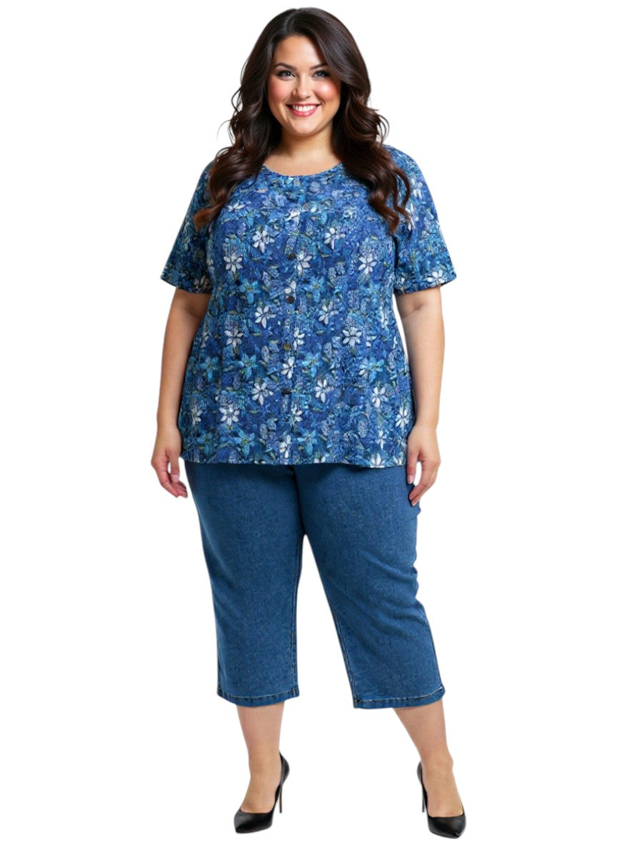 Krista Top - Blue Print