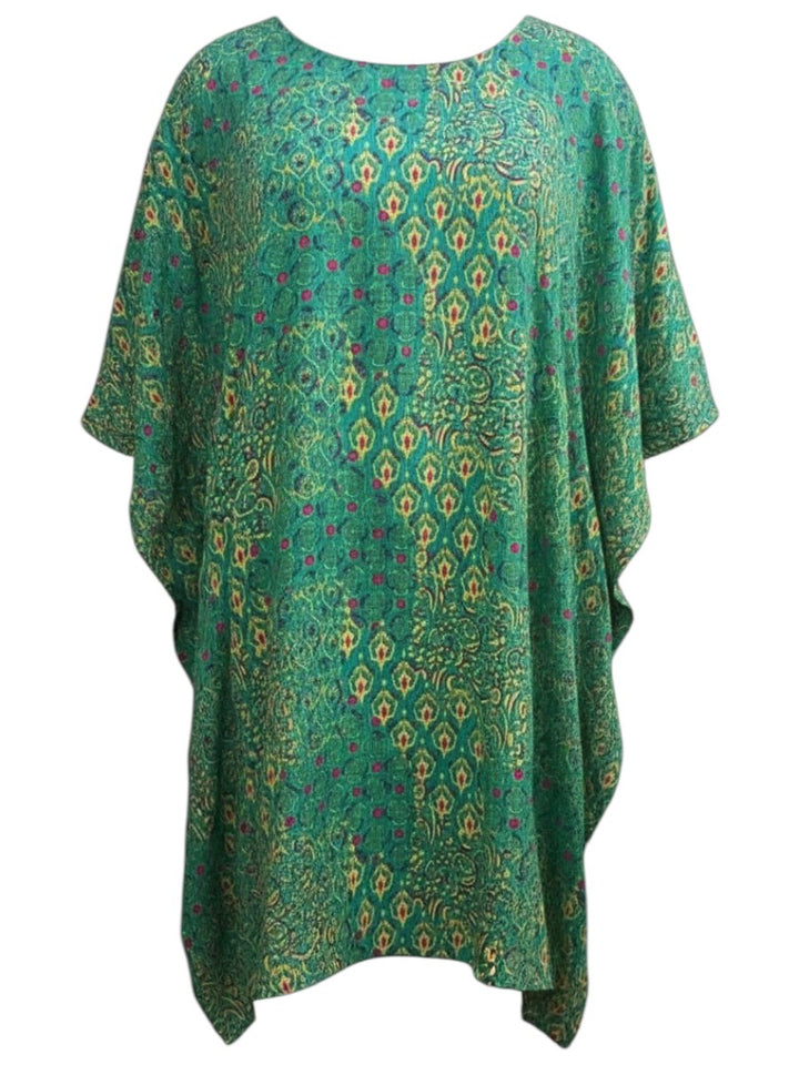 Rowena Kaftan Dress - Green Print