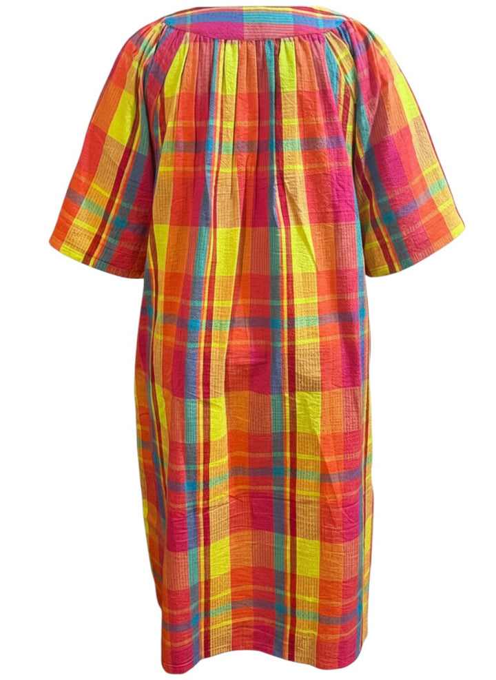 Parish Seersucker Dress - Orange Print