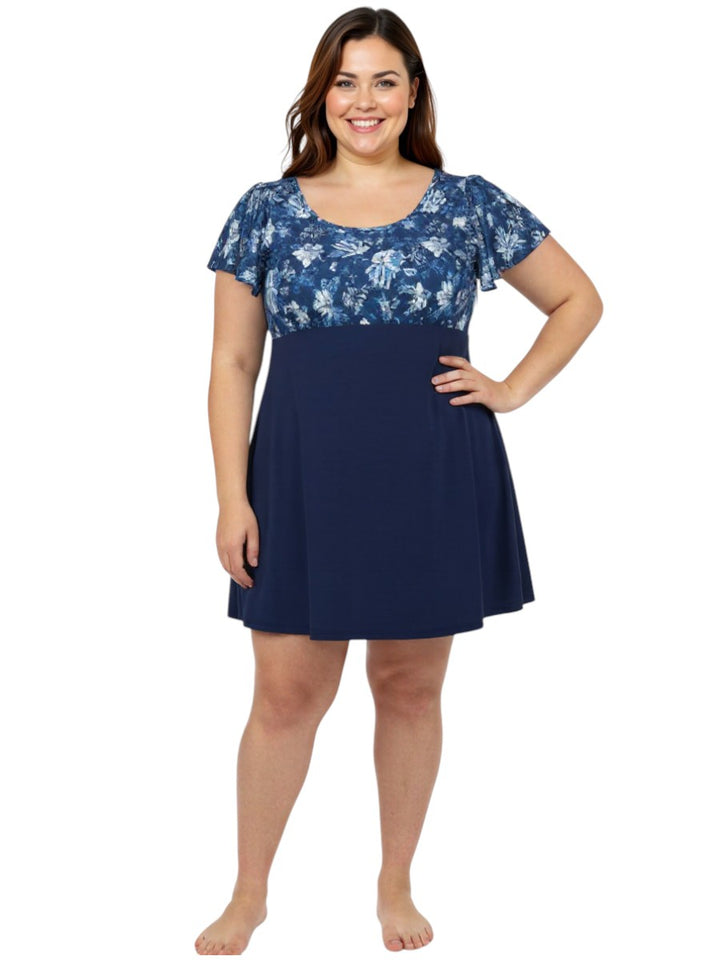 Keely Swim Dress - Navy Print