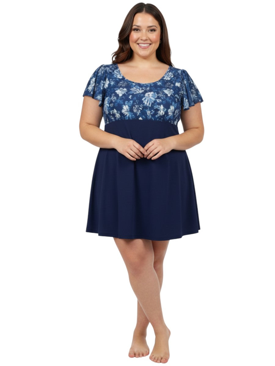 Keely Swim Dress - Navy Print