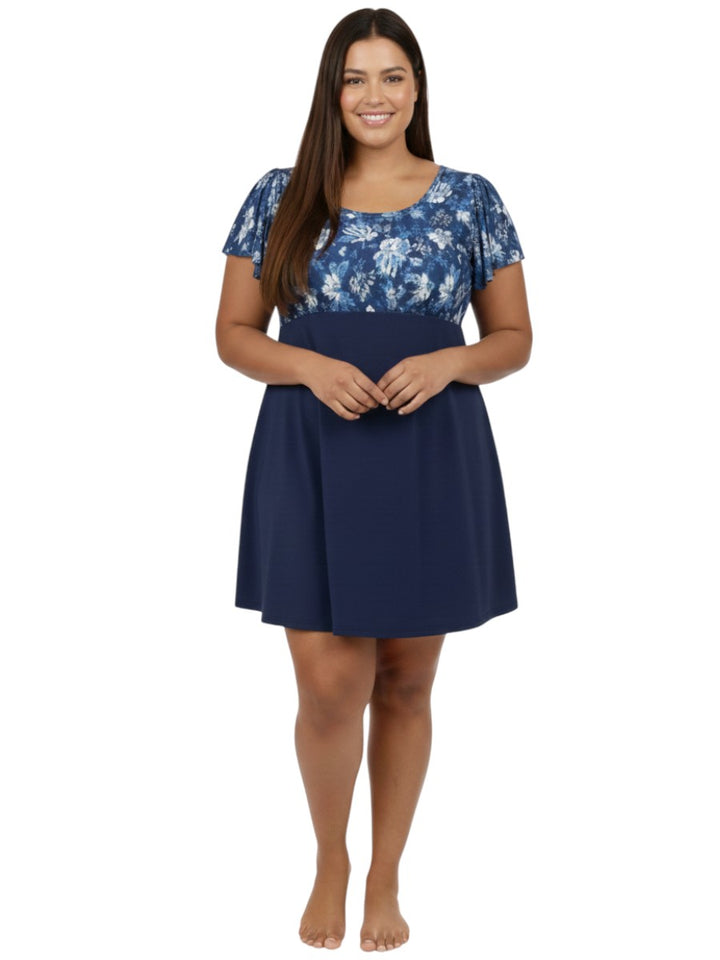 Keely Swim Dress - Navy Print