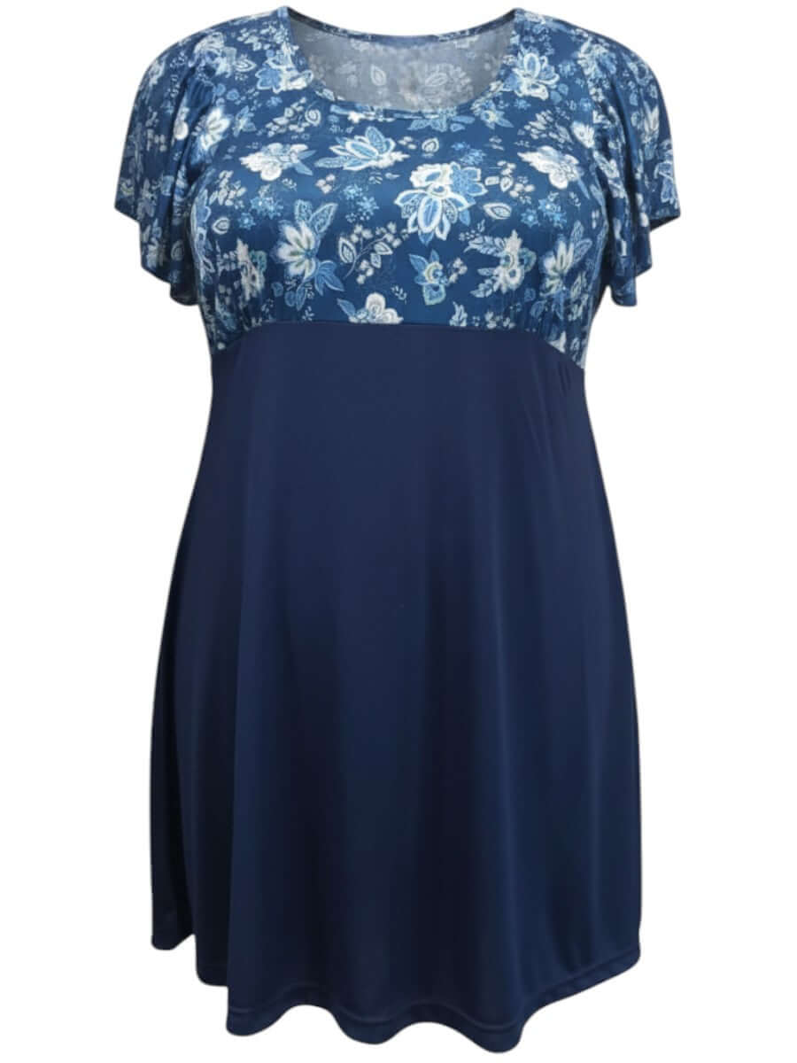 Plus Size Keely Swim Dress - Navy Floral | Dale and Waters