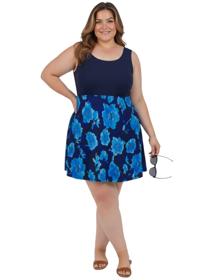 Romona Swim Dress - Blue Print