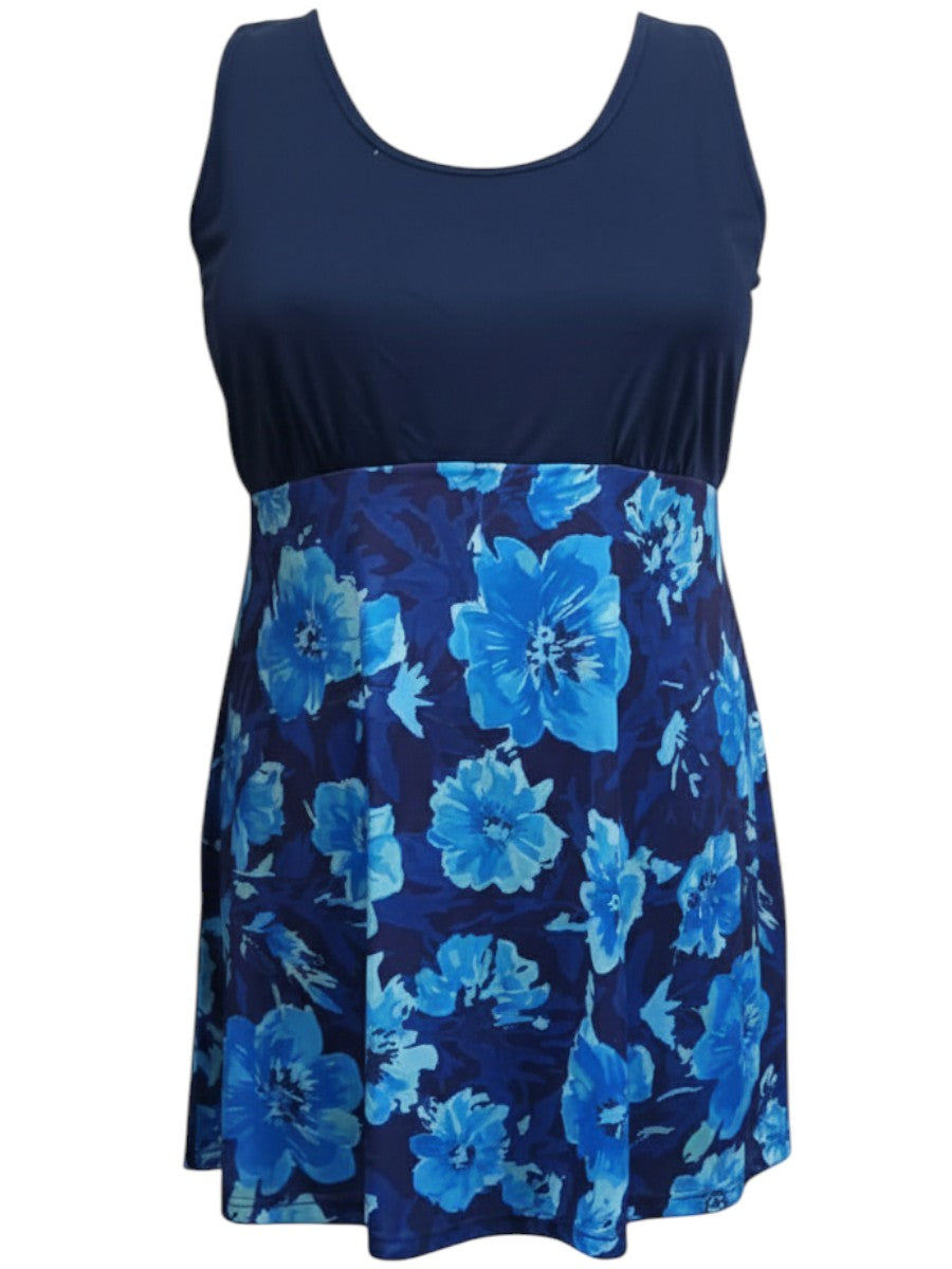 Romona Swim Dress - Blue Print