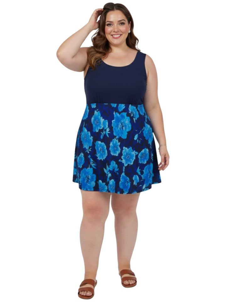 Romona Swim Dress - Blue Print