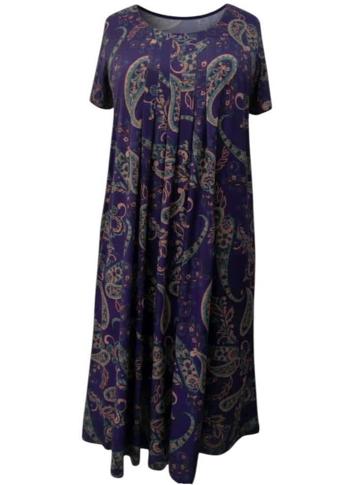 Darla Dress - Purple Print in vibrant paisley design, perfect for women fashion in plus sizes 16 to 504 by Dale and Waters.