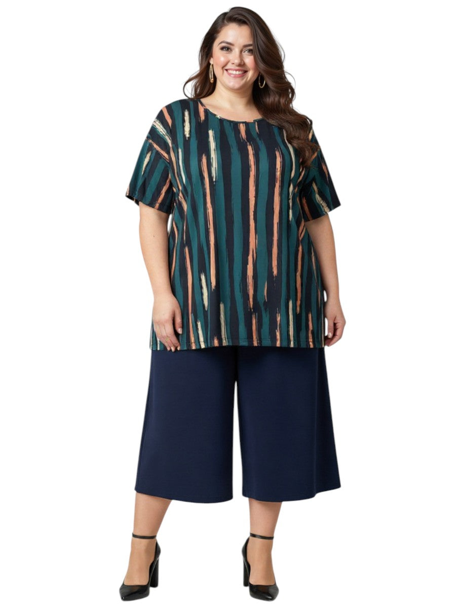 Bright Night Coulottes Capris - Navy