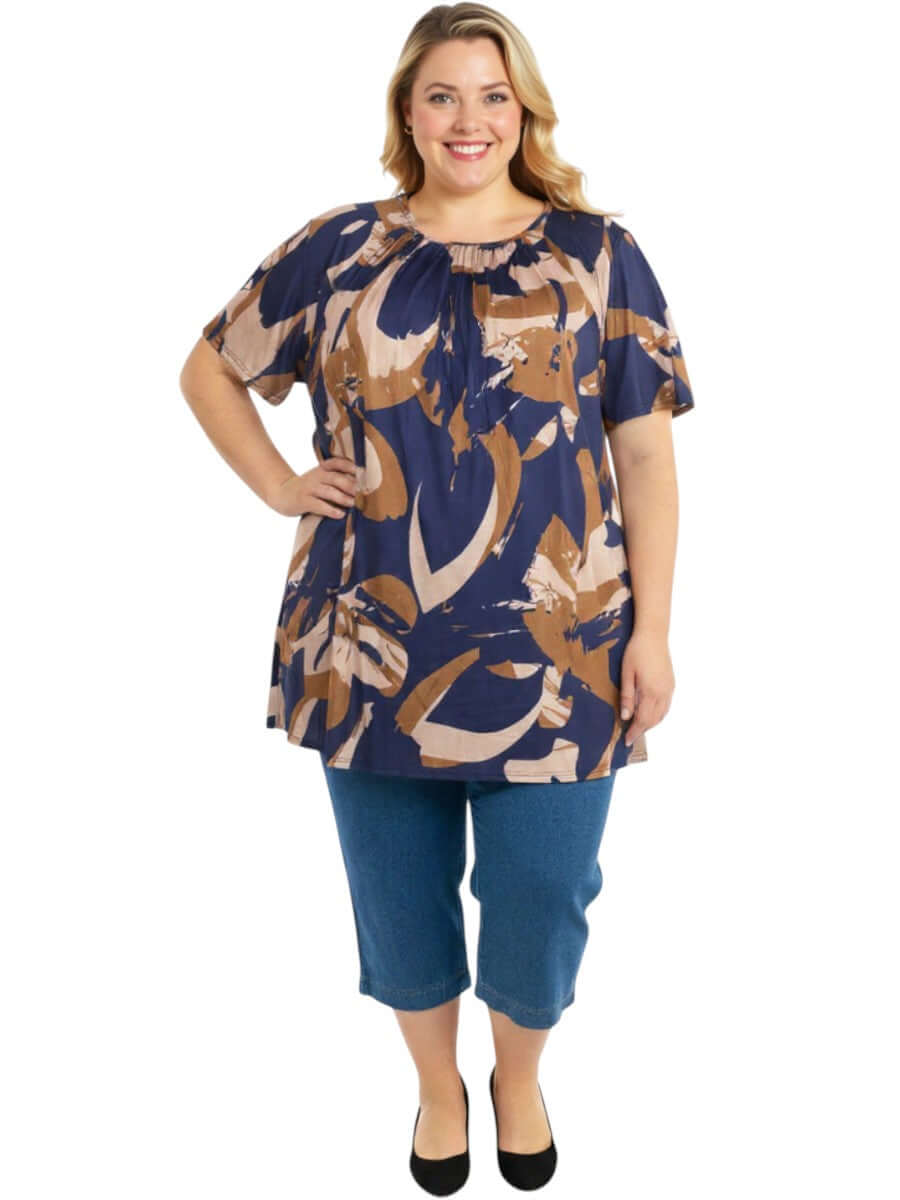 Manning Top - Navy Print