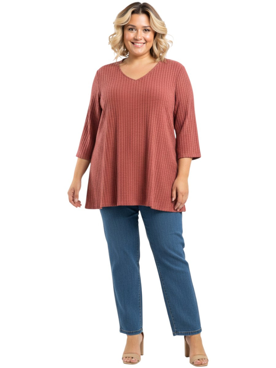 Addison Top - Coral Brown