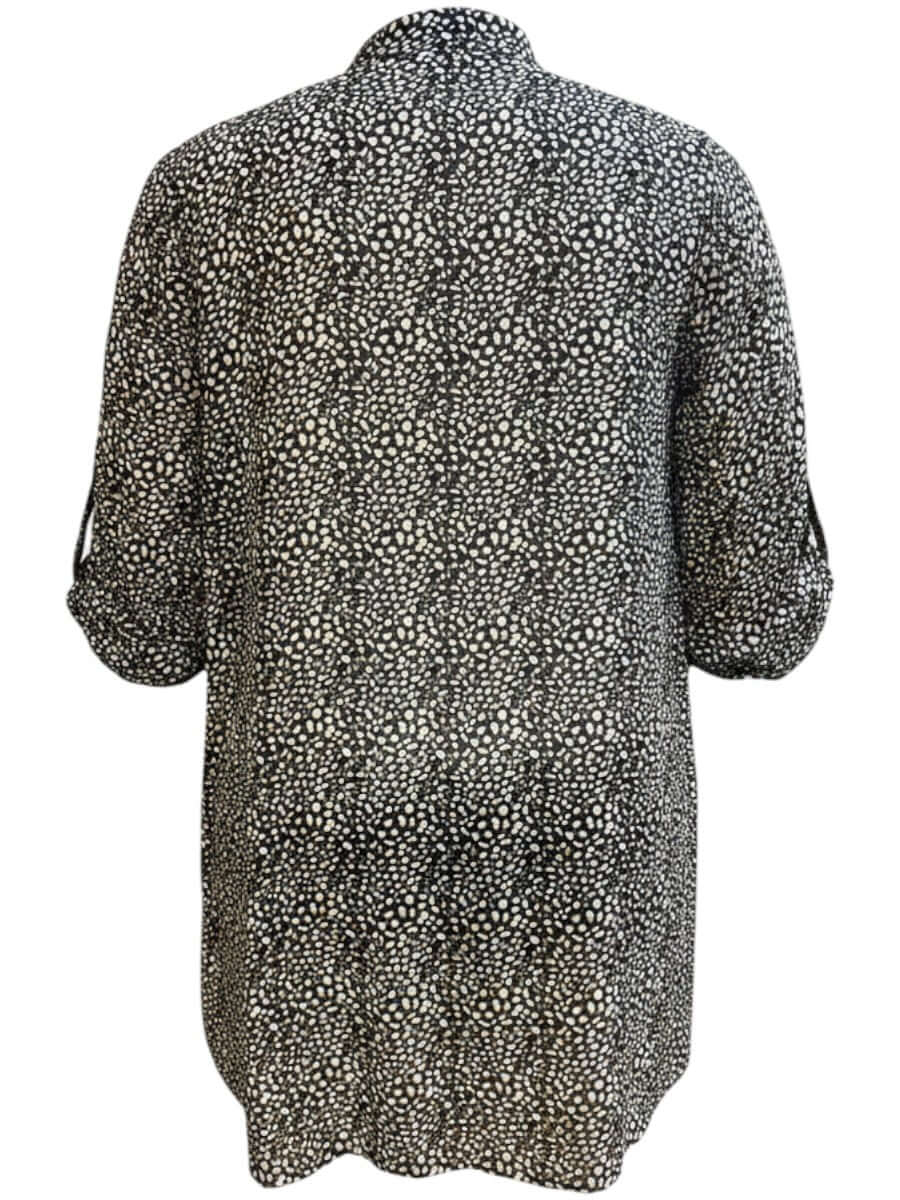 Ardell Blouse - Black/Mocha Print