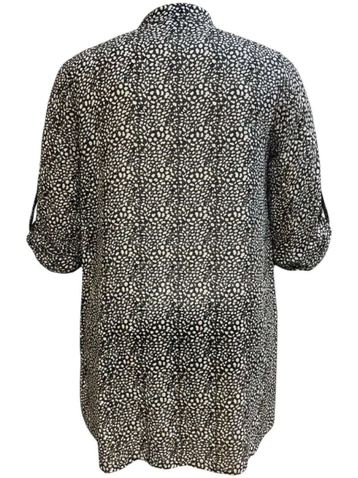 Ardell Blouse - Black/Mocha Print