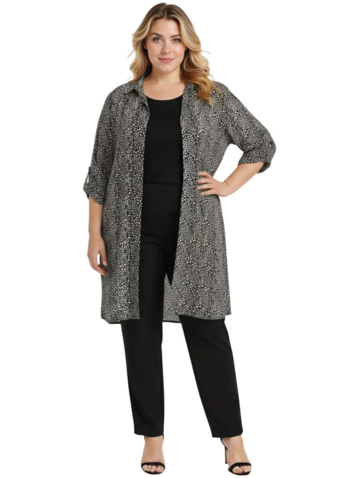 Ardell Blouse - Black/Mocha Print
