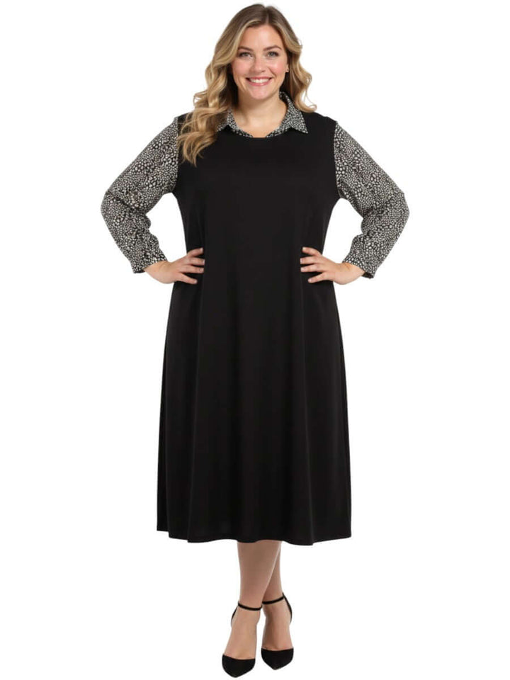 Ardell Blouse - Black/Mocha Print