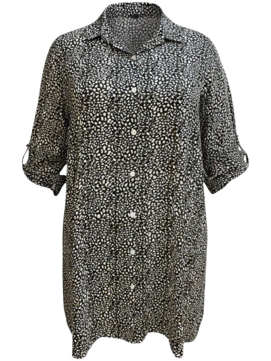 Ardell Blouse - Black/Mocha Print