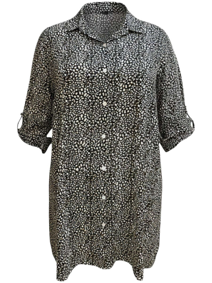 Ardell Blouse - Black/Mocha Print