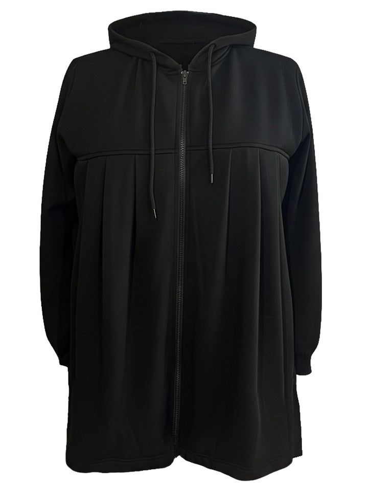 Lenora Fleece Hoodie Jacket - Black