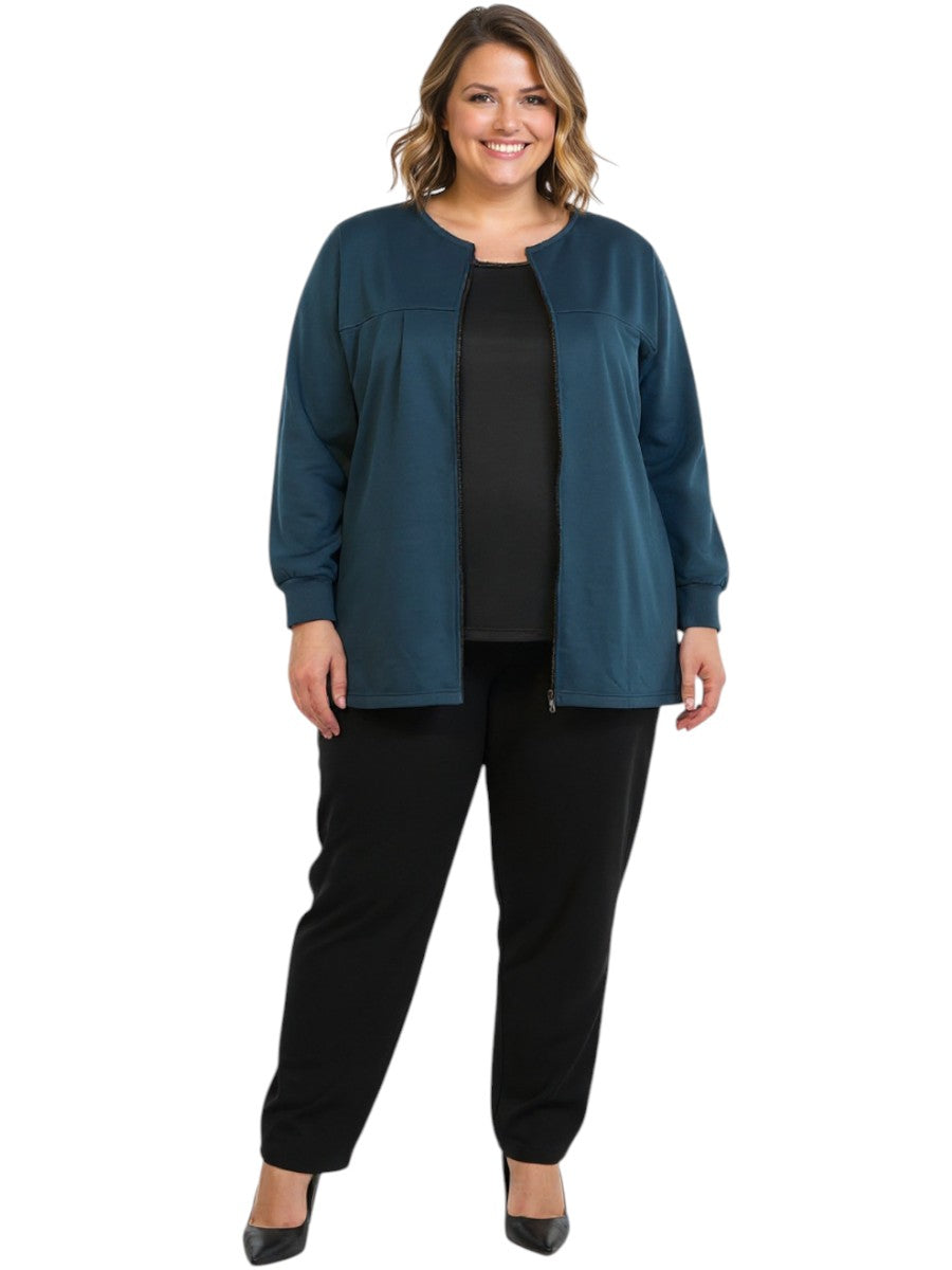 Lenora Fleece Jacket - Teal (no hood)