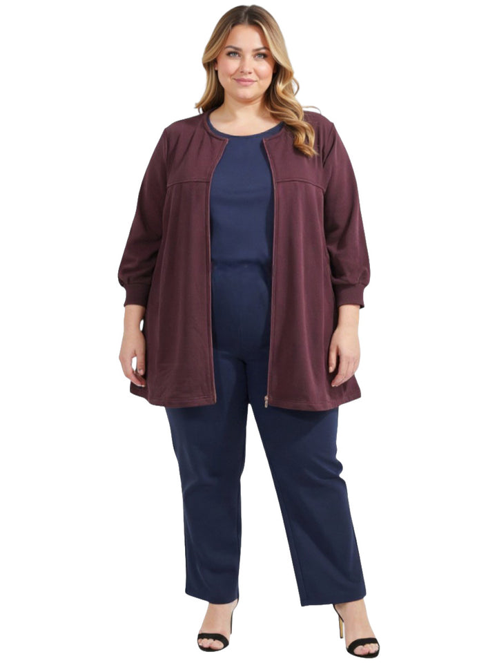 Lenora Fleece Jacket - Wine (no hood)*