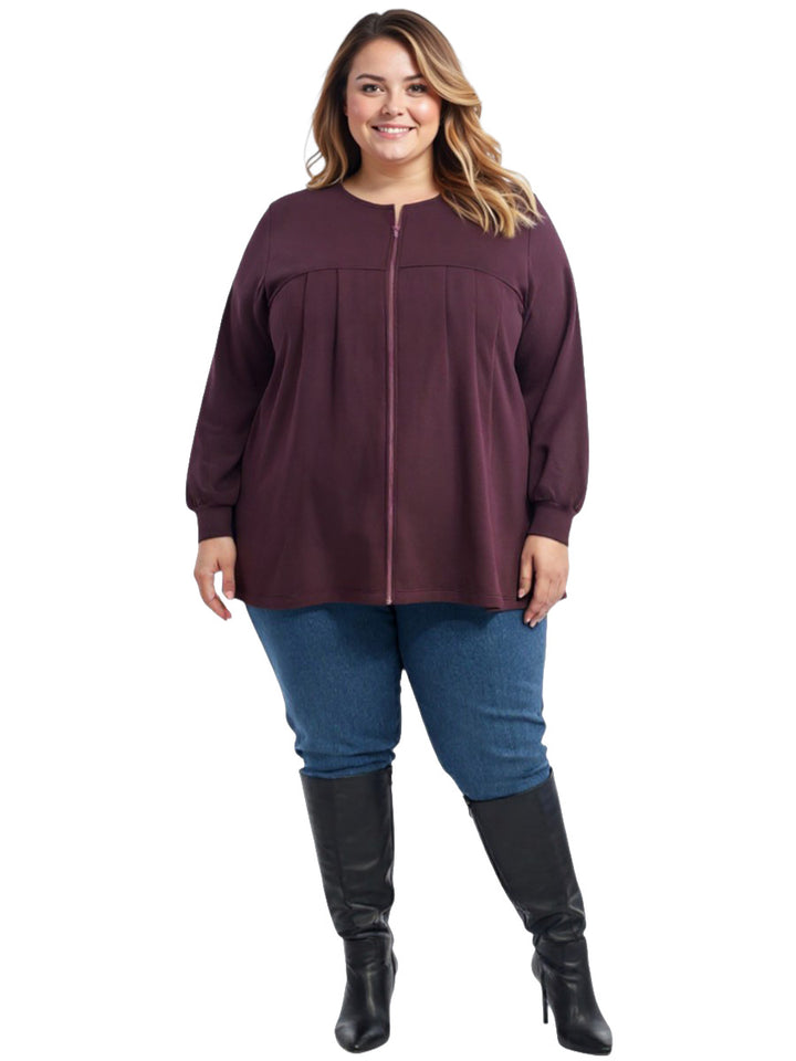 Lenora Fleece Jacket - Wine (no hood)*