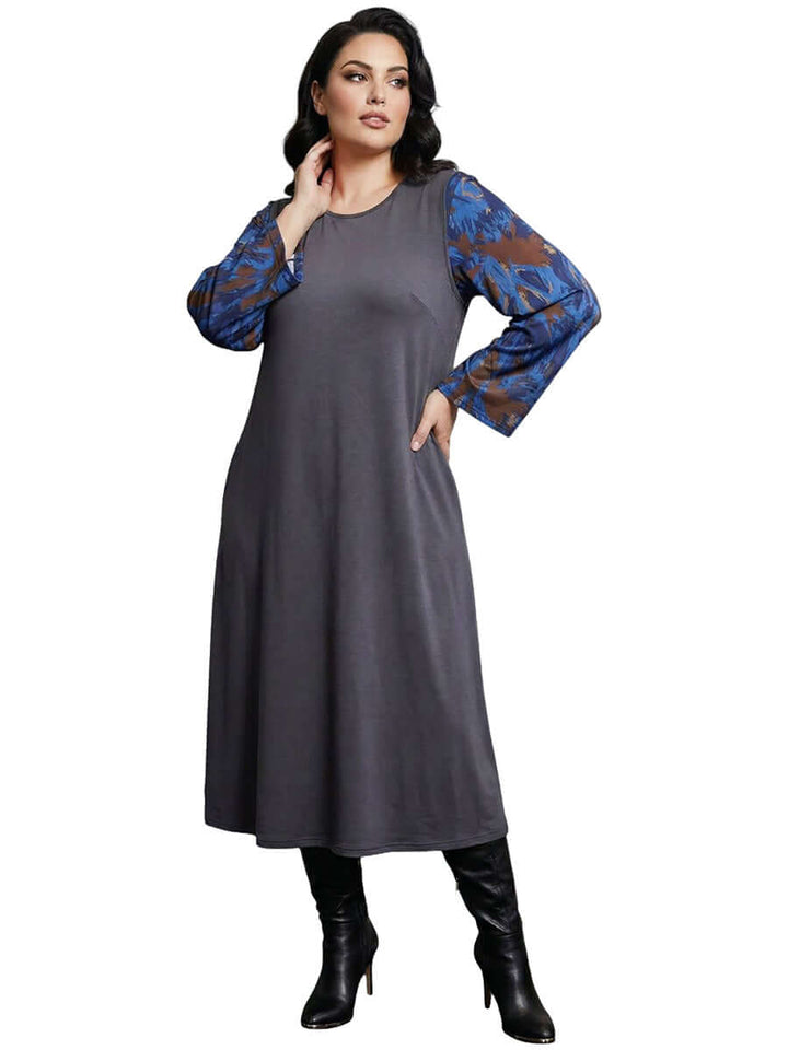 Dreama Pinafore Sleeveless Dress - Charcoal