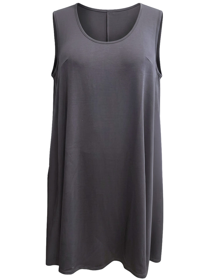 Dreama Pinafore Sleeveless Dress - Charcoal