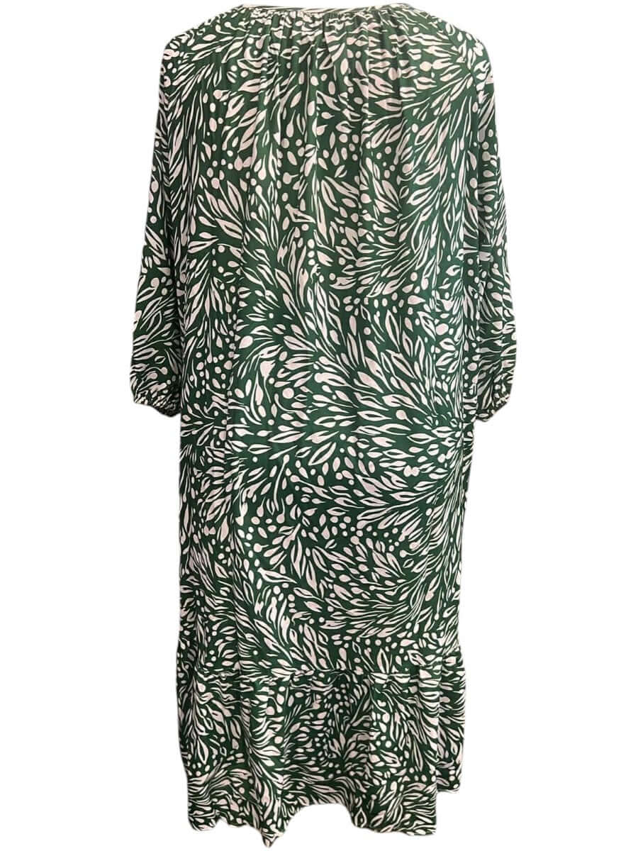Hawley Bib Dress - Green Print