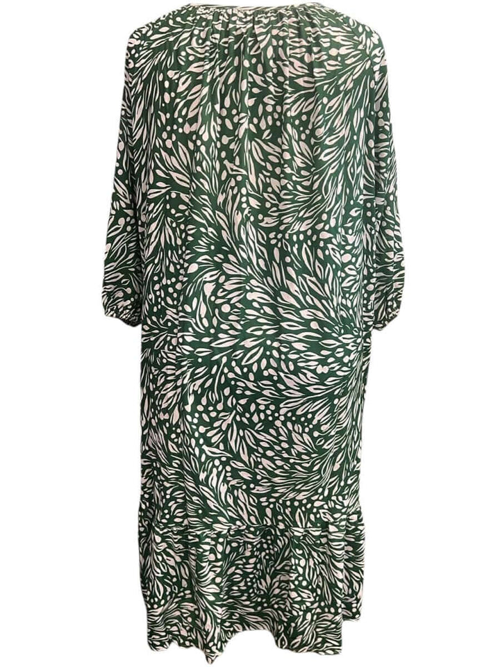 Hawley Bib Dress - Green Print