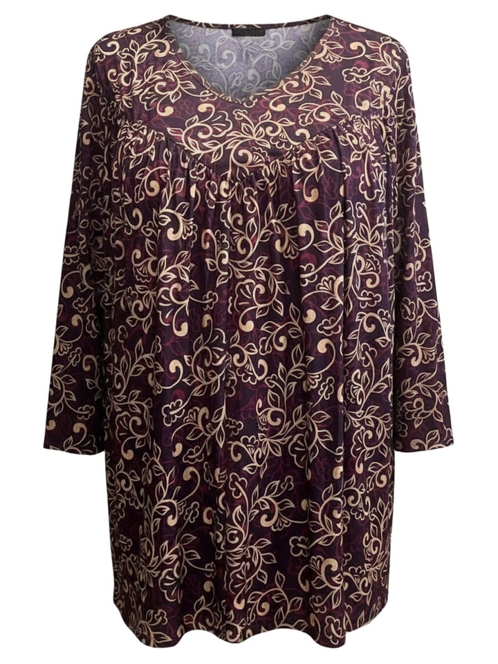 Oaklynn Top - Wine Print
