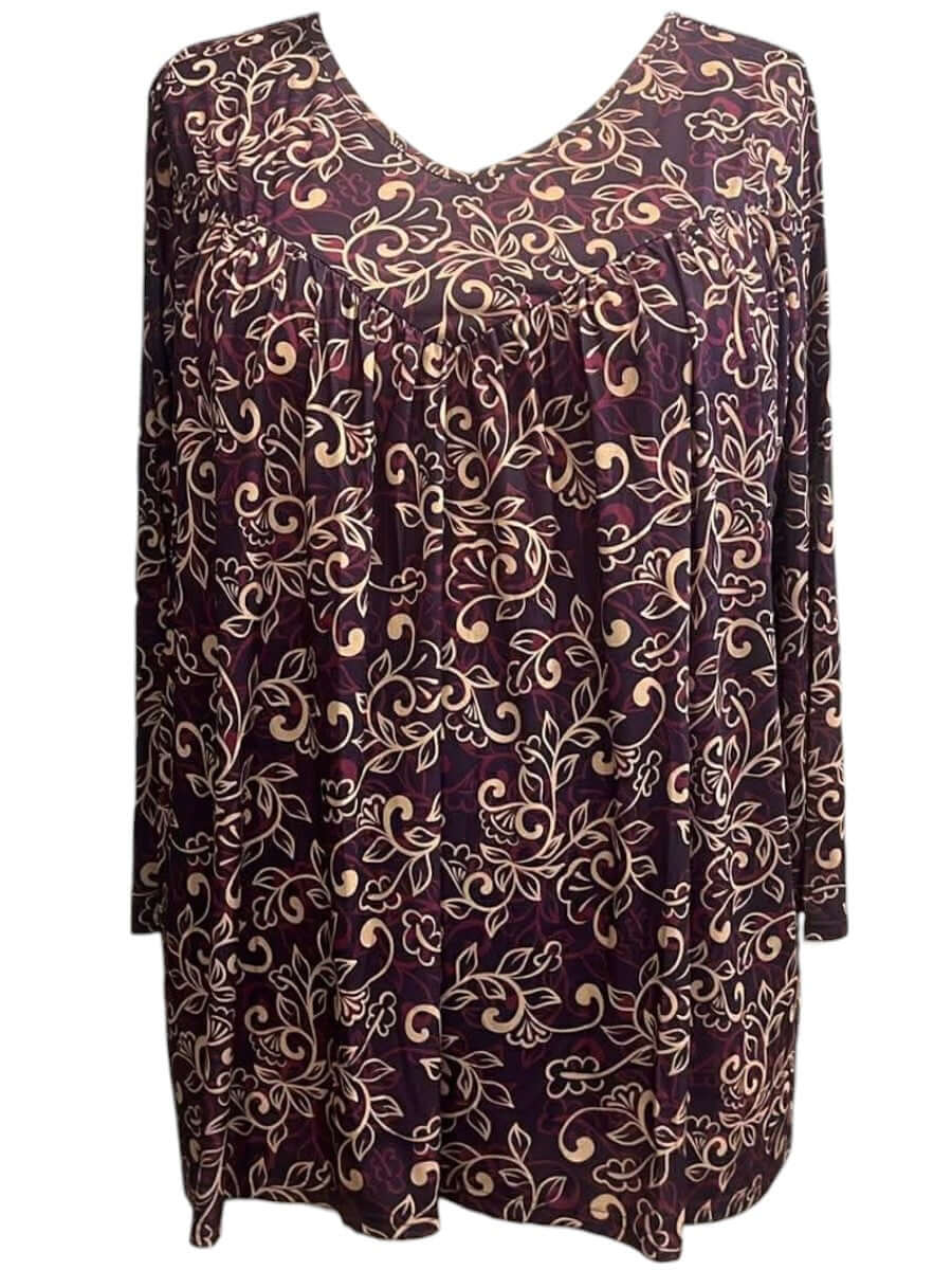 Oaklynn Top - Wine Print
