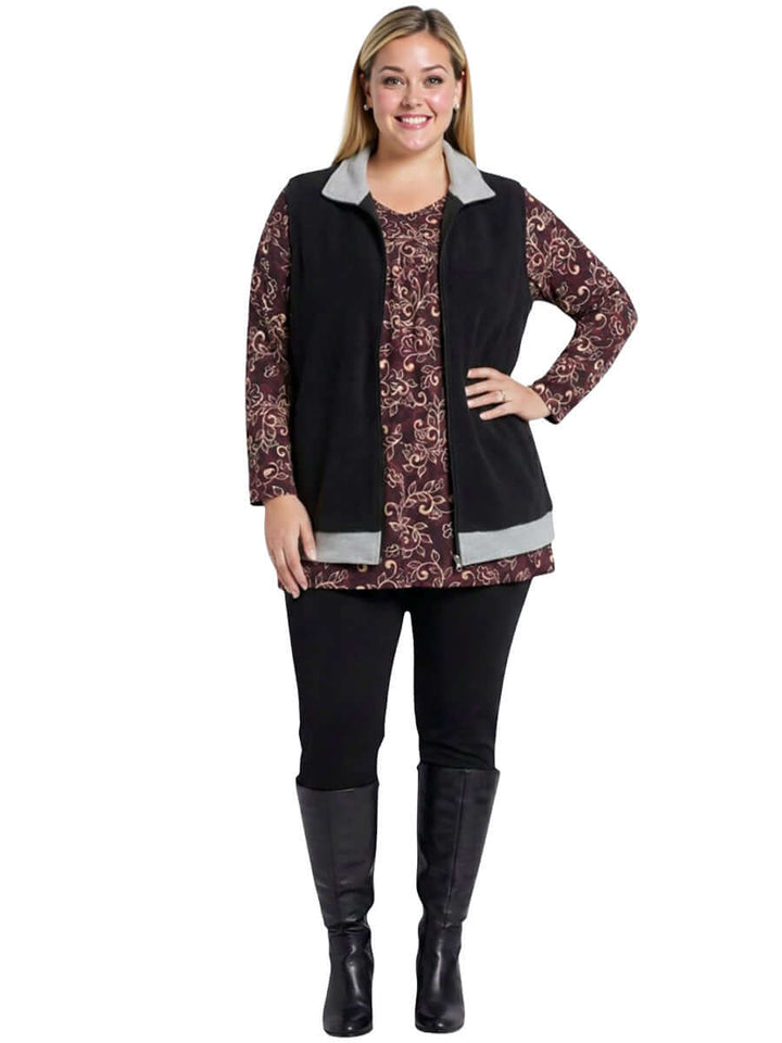 Oaklynn Top - Wine Print