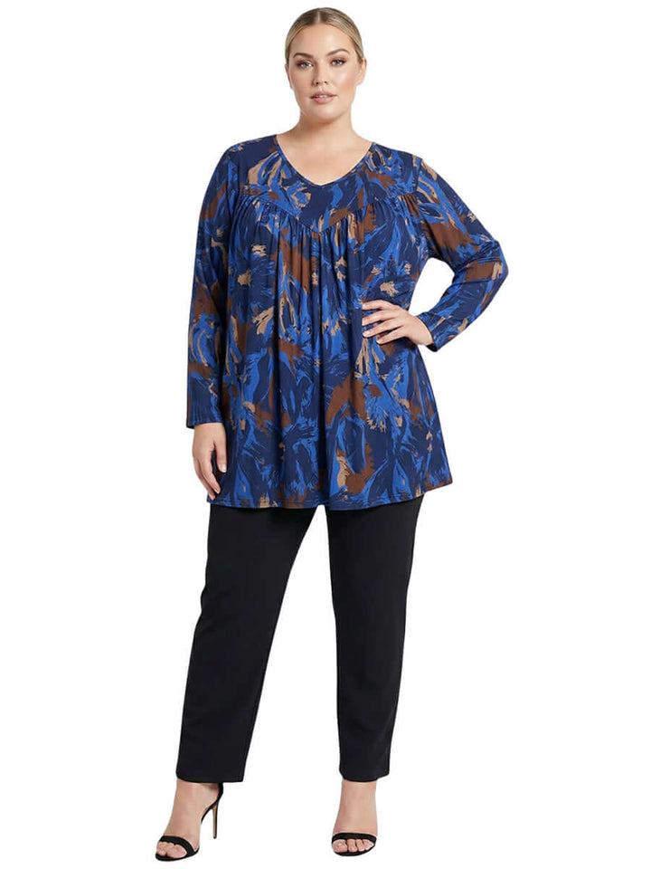 Oaklynn Top - Navy Print