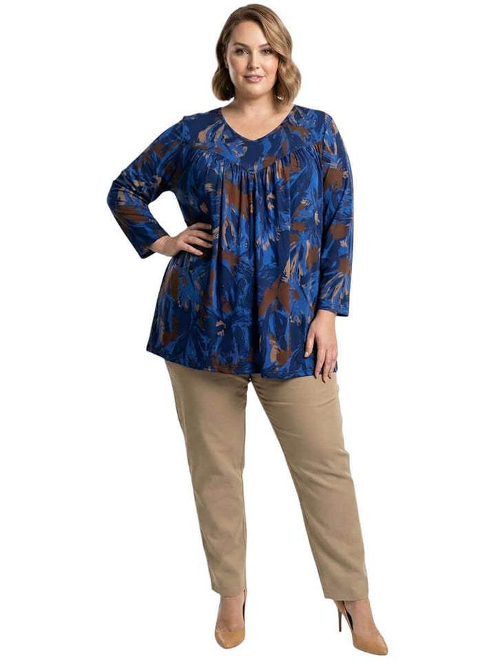 Oaklynn Top - Navy Print