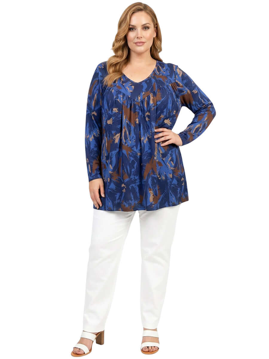 Oaklynn Top - Navy Print
