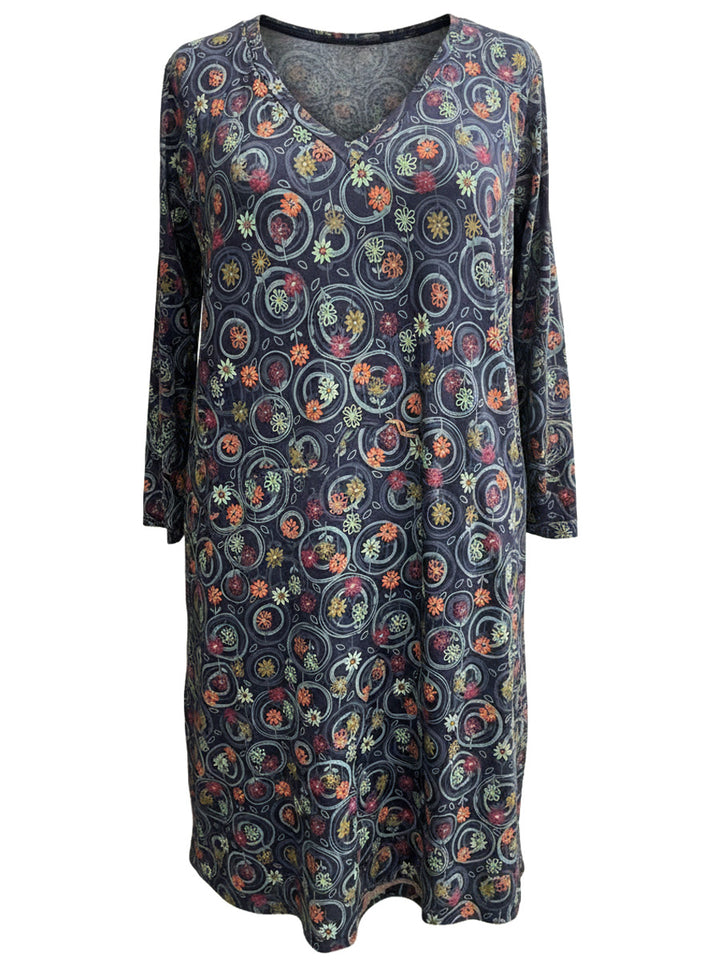 Greyson V-neck Nightie - Navy Print