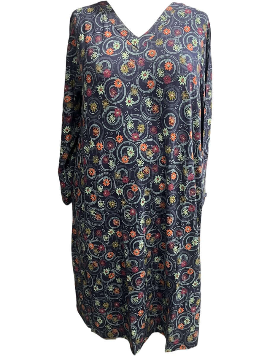 Greyson V-neck Nightie - Navy Print