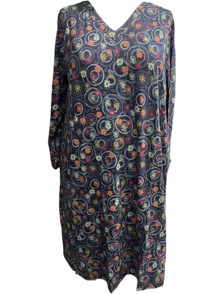 Greyson V-neck Nightie - Navy Print