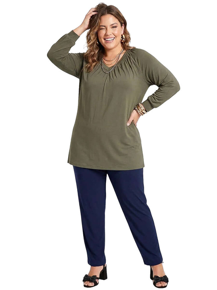 Montez Top - Olive Green
