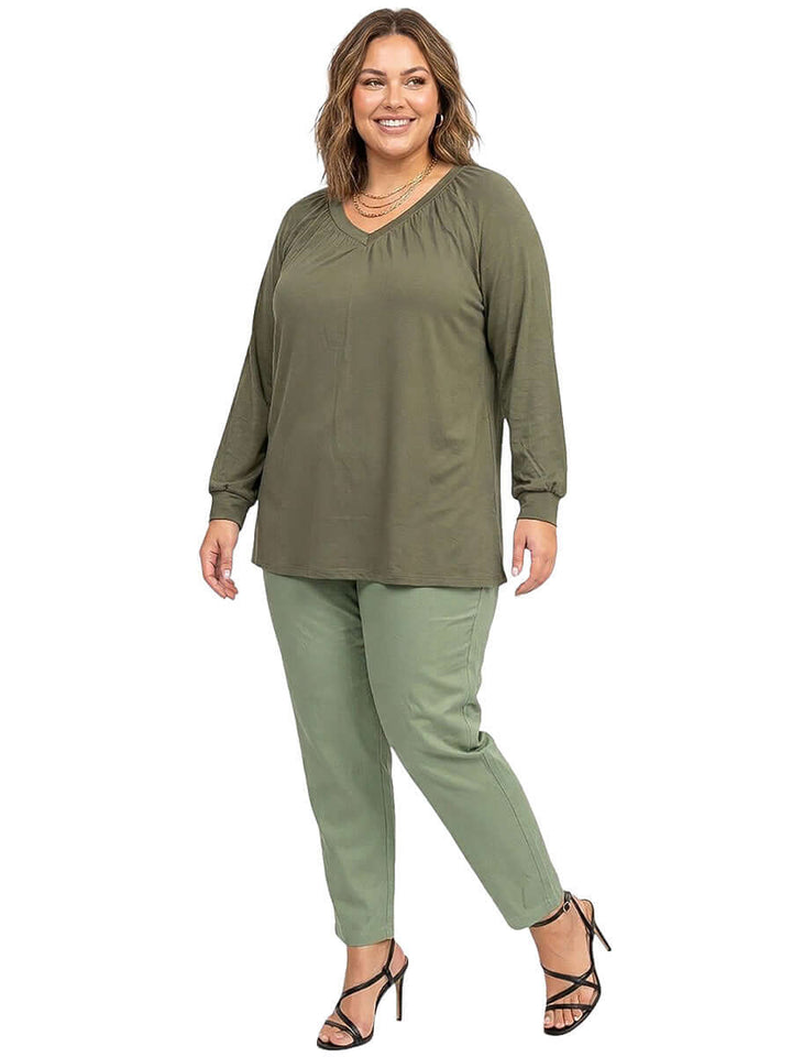 Montez Top - Olive Green