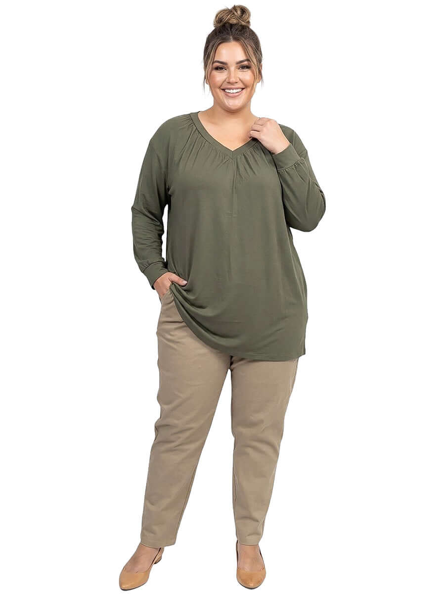 Montez Top - Olive Green