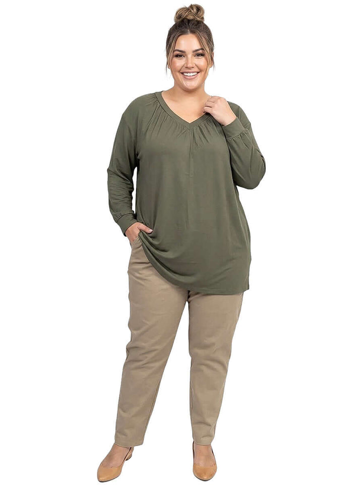 Montez Top - Olive Green
