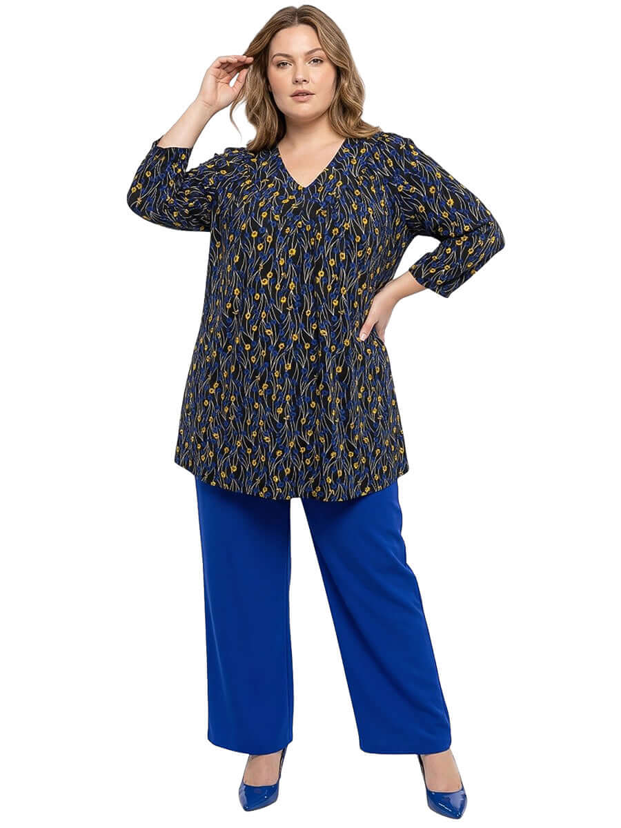 Vista Fields Tunic - Navy Print
