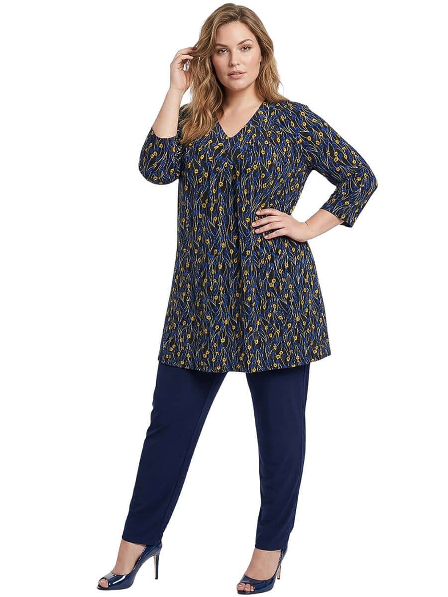 Vista Fields Tunic - Navy Print