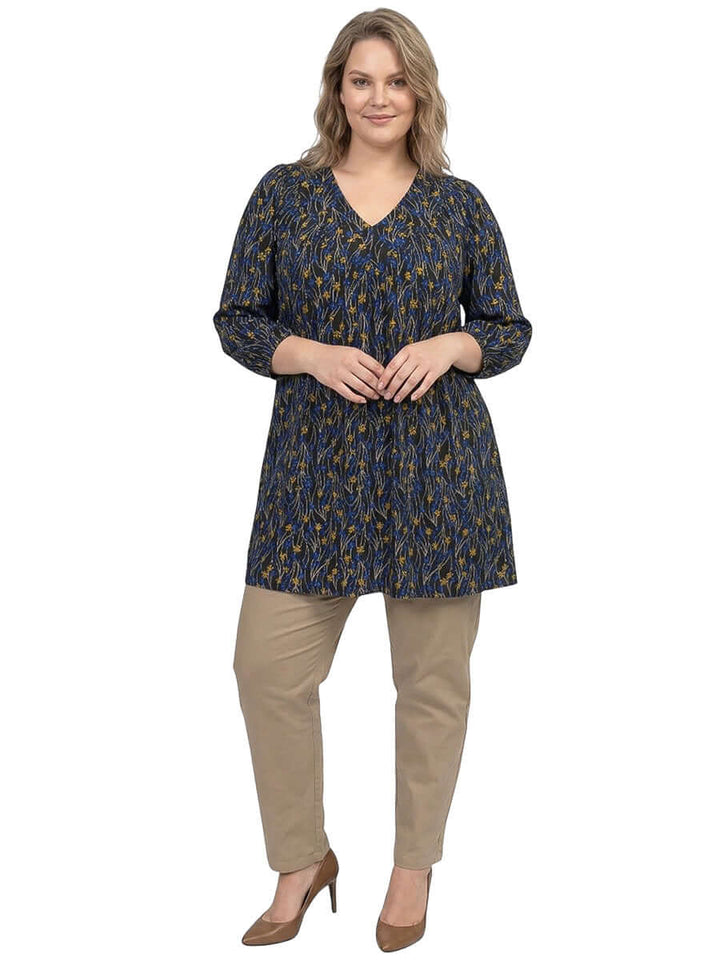 Vista Fields Tunic - Navy Print