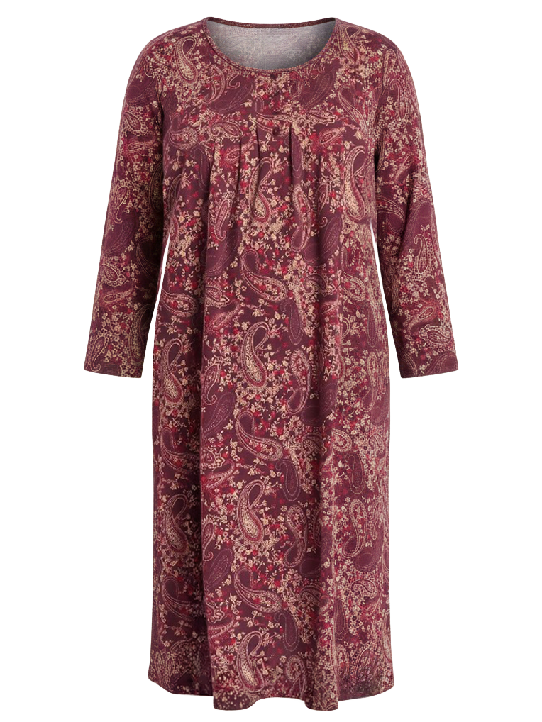 Jasmine Nightie - Wine Print