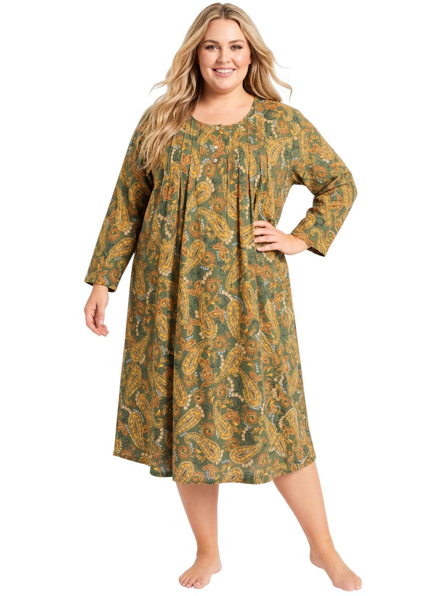 Jasmine Nightie - Olive Print