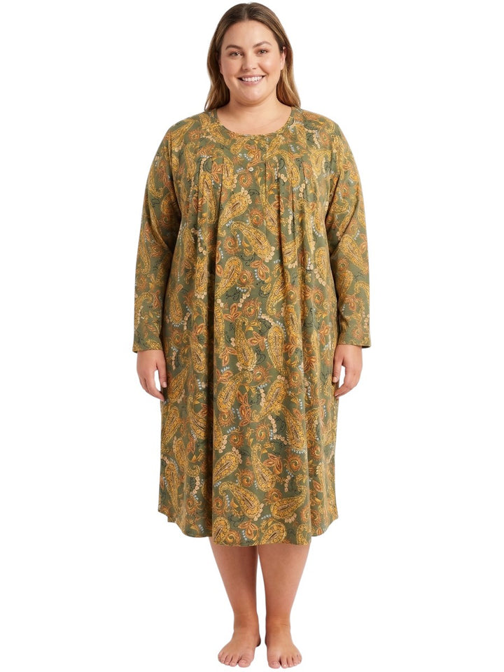 Jasmine Nightie - Olive Print