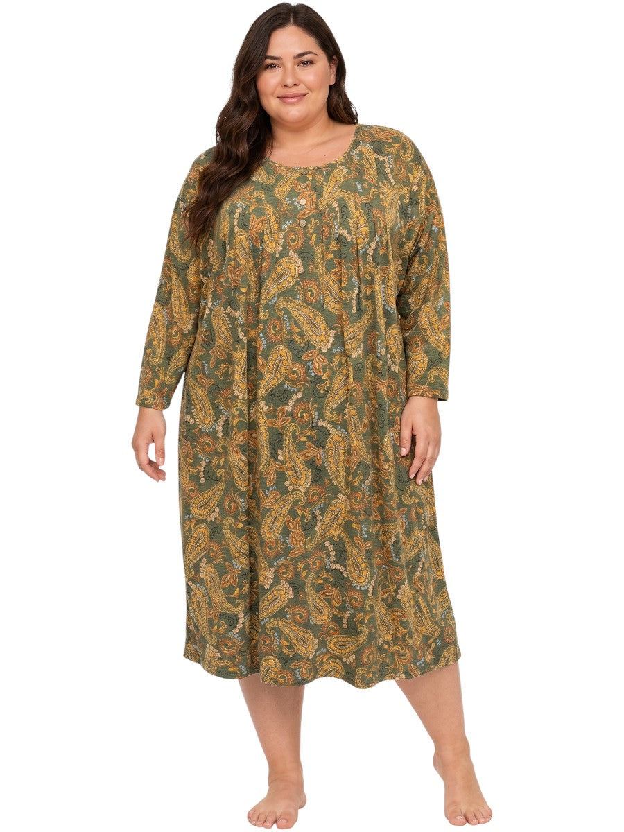 Jasmine Nightie - Olive Print